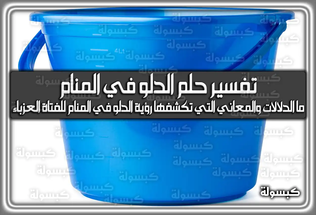 تفسير حلم رؤية الدلو في المنام للعزباء والمتزوجة
