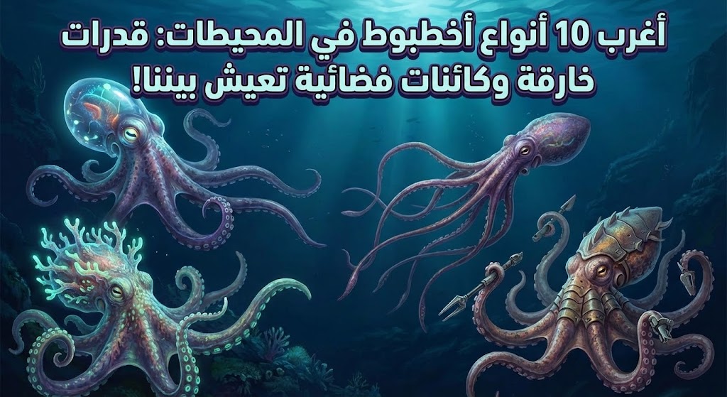 أغرب 10 أنواع أخطبوط في المحيطات: قدرات خارقة وكائنات فضائية تعيش بيننا!