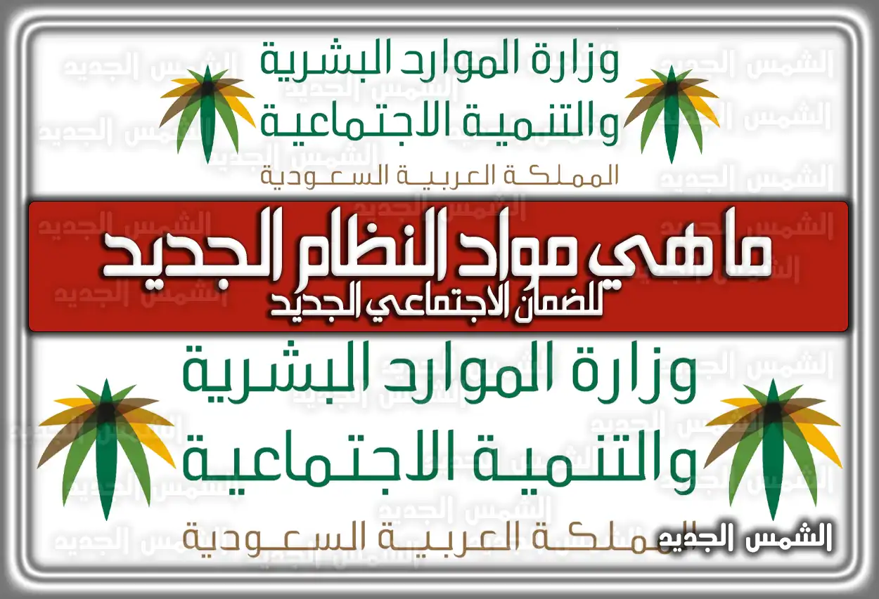 ما هي مواد النظام الجديد للضمان الاجتماعي الجديد