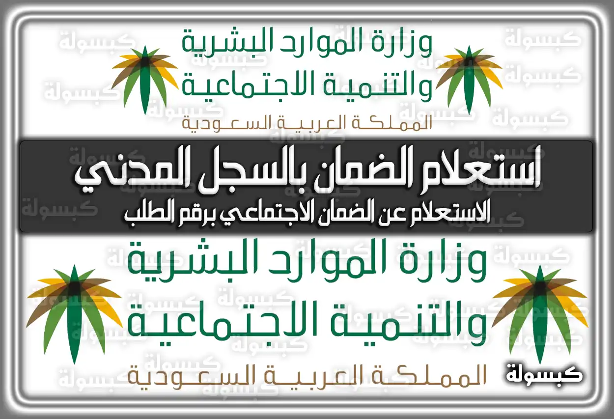 استعلام الضمان الاجتماعي بالسجل المدني ورقم الهوية ورقم الطلب