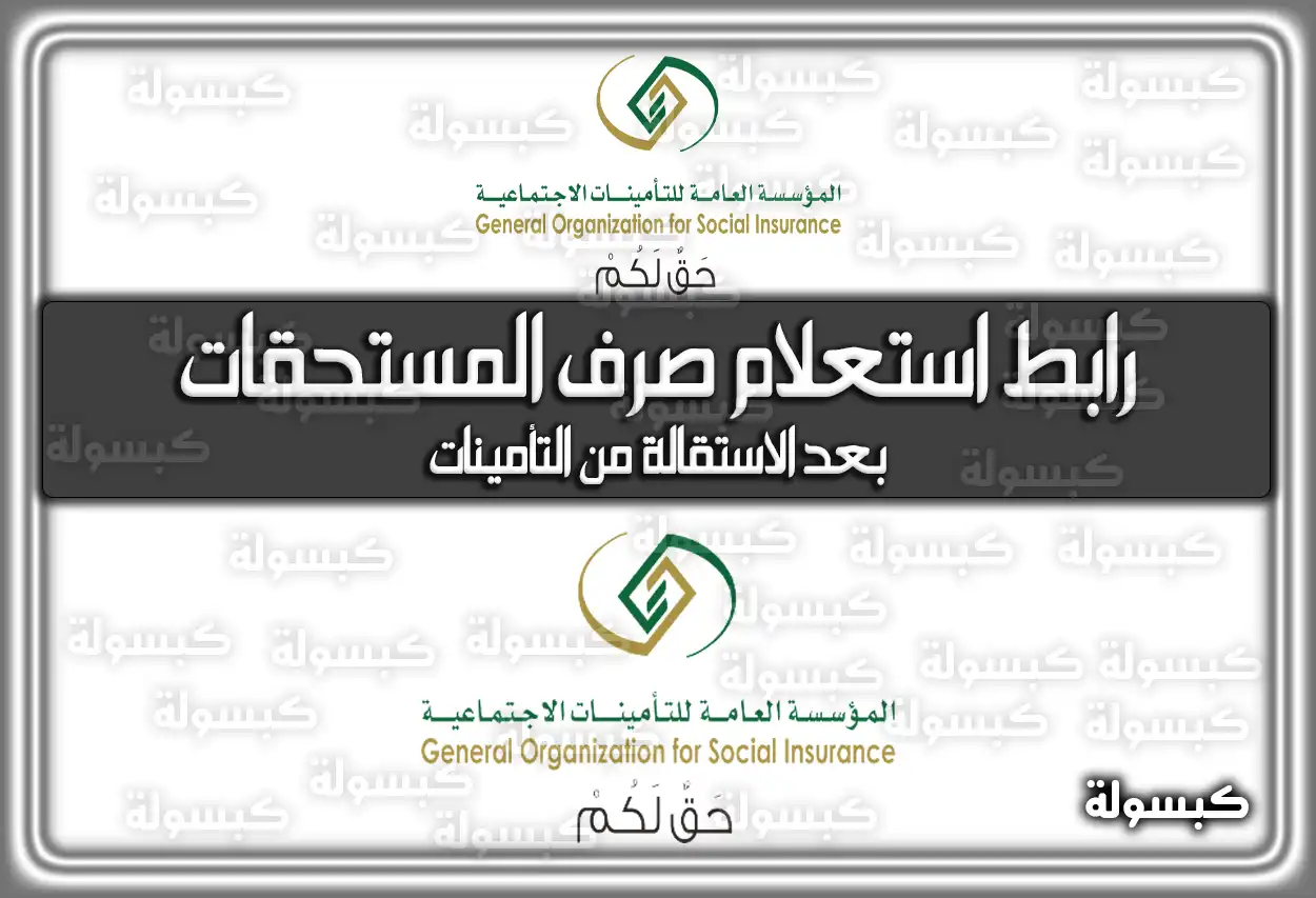 رابط استعلام صرف المستحقات بعد الاستقالة من التأمينات