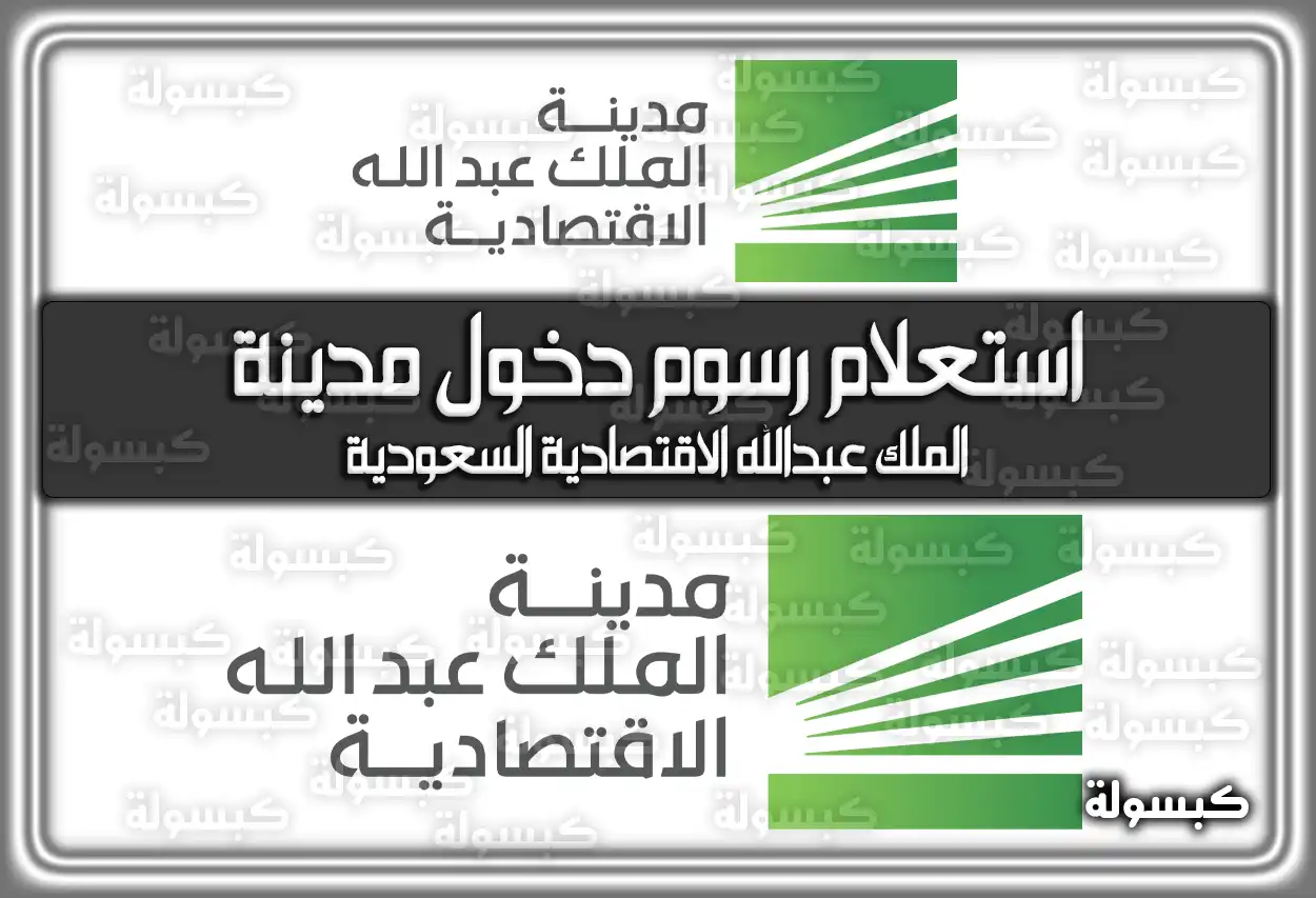 استعلام رسوم دخول مدينة الملك عبدالله الاقتصادية السعودية