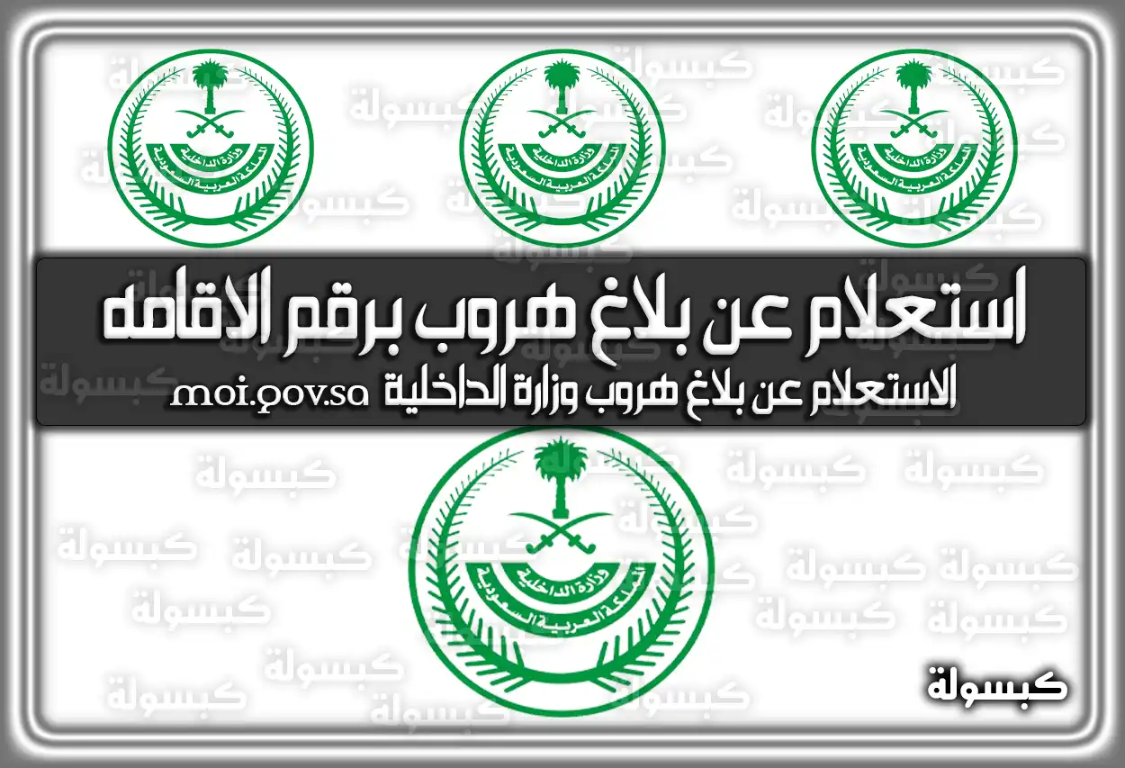 استعلام عن بلاغ هروب برقم الاقامه .. الاستعلام عن بلاغ هروب وزارة الداخلية