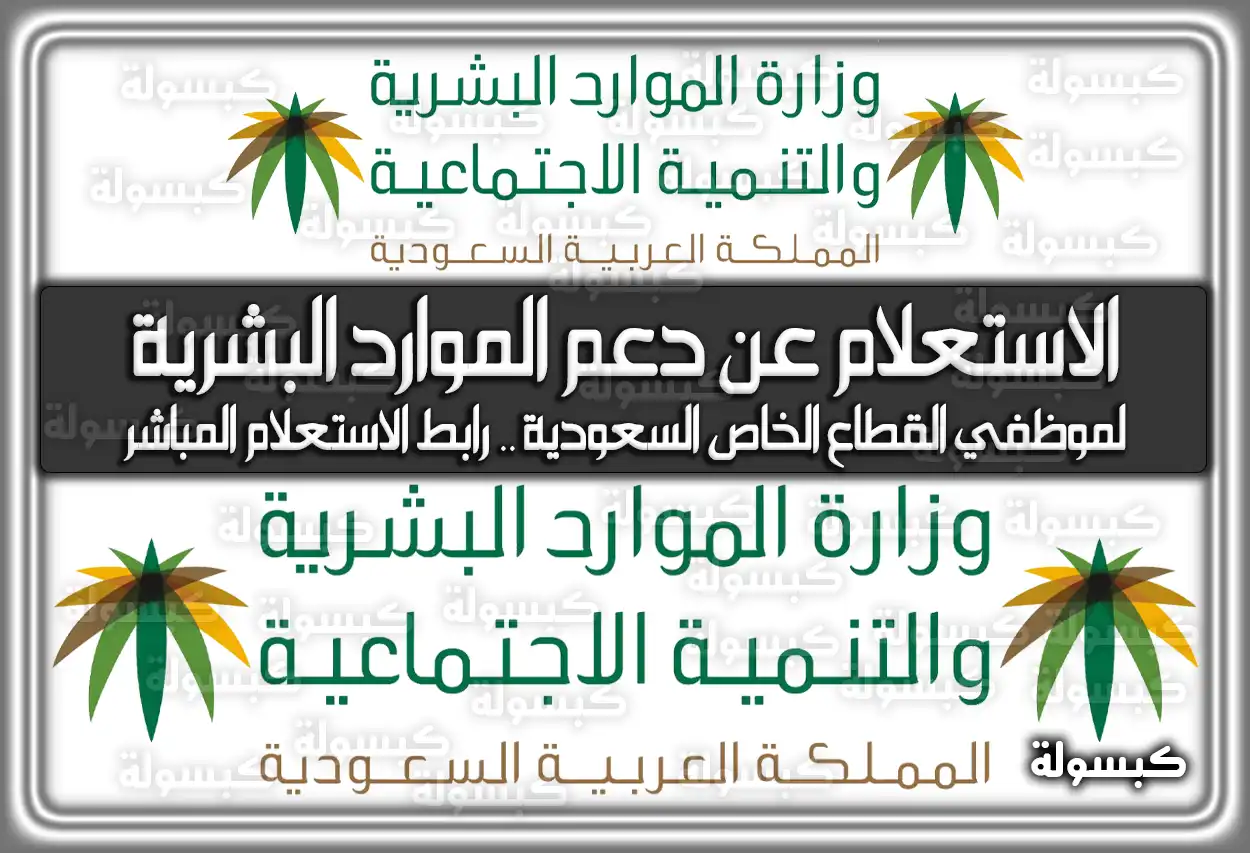 الاستعلام عن دعم الموارد البشرية لموظفي القطاع الخاص السعودية .. رابط الاستعلام المباشر