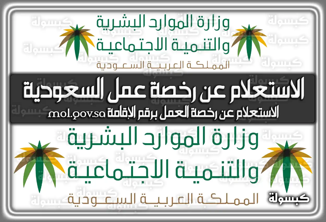 الاستعلام عن رخصة عمل السعودية .. الاستعلام عن رخصة العمل برقم الإقامة mol.gov.sa .. الرابط وَ الطريقة 