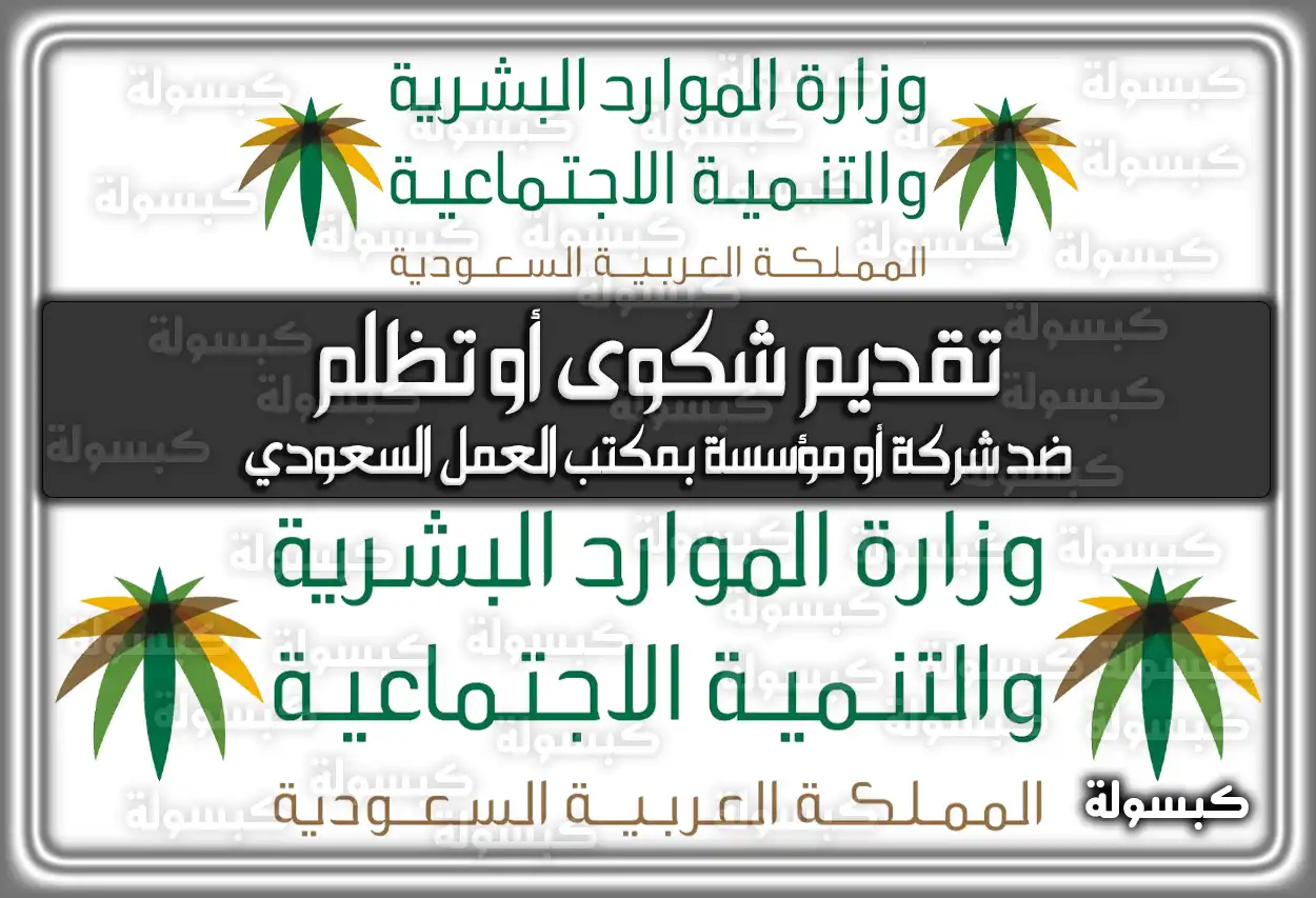 تقديم شكوى أو تظلم ضد شركة أو مؤسسة بمكتب العمل السعودي