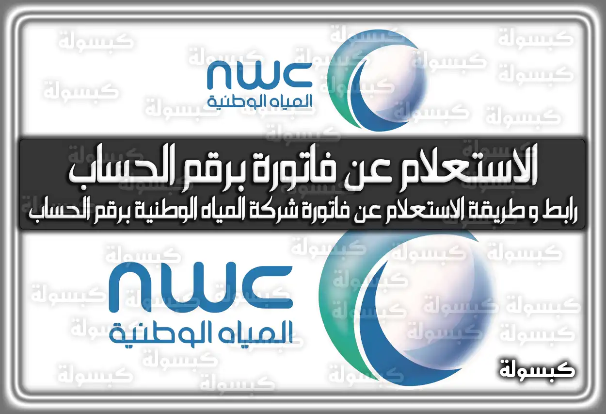رابط وَ طريقة الاستعلام عن فاتورة شركة المياه الوطنية برقم الحساب السعودية