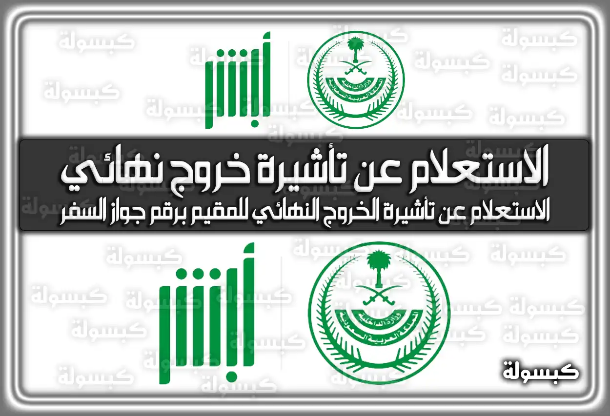 طريقة الاستعلام عن تأشيرة خروج نهائي مقيم برقم الجواز في السعودية