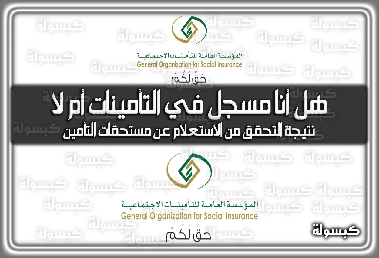استعلام هل أنا مسجل في التأمينات أم لا والخطوات اللازمة