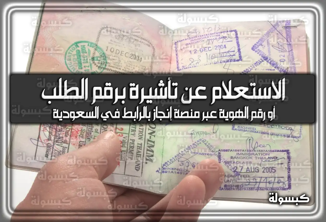 الاستعلام عن تأشيرة برقم الطلب أو رقم الهوية عبر منصة إنجاز بالرابط في السعودية