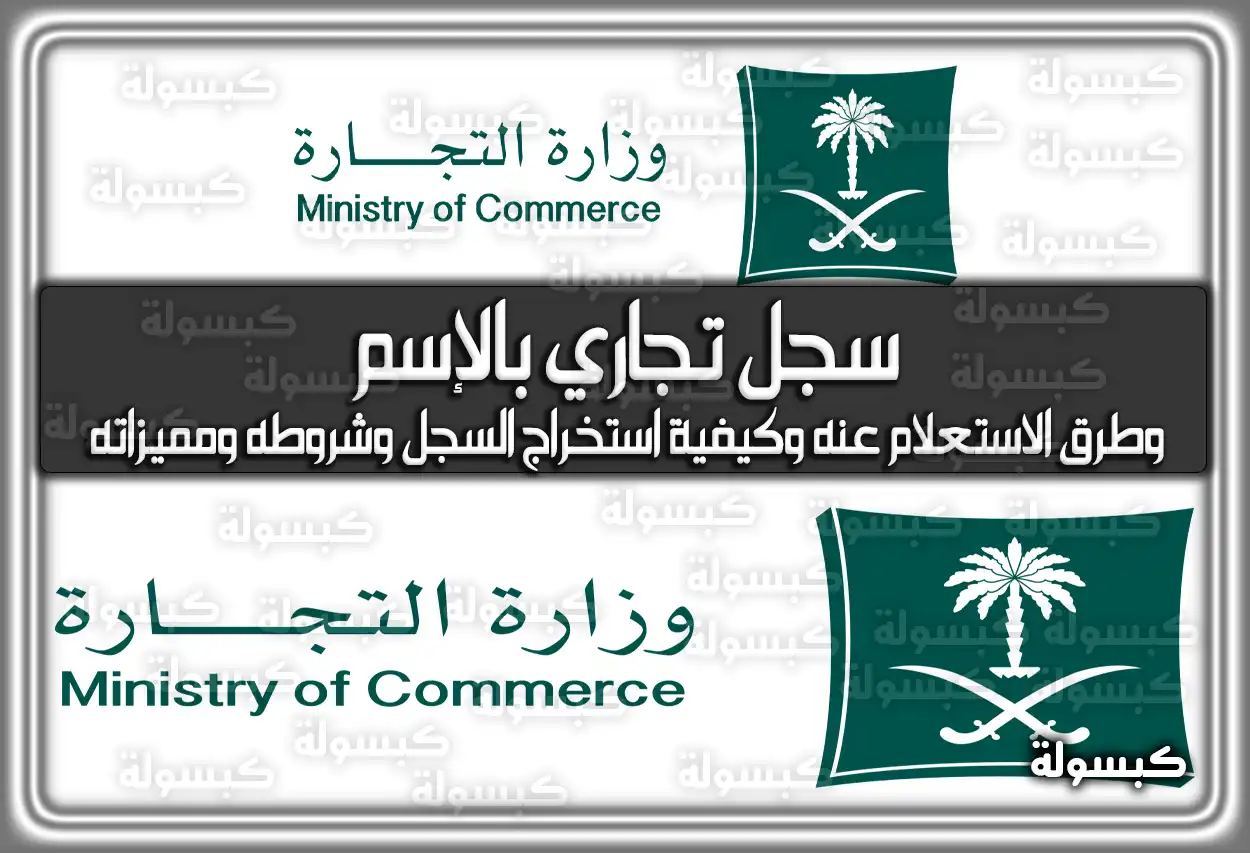 سجل تجاري بالإسم وطرق الاستعلام عنه وكيفية استخراج السجل وشروطه ومميزاته في السعودية