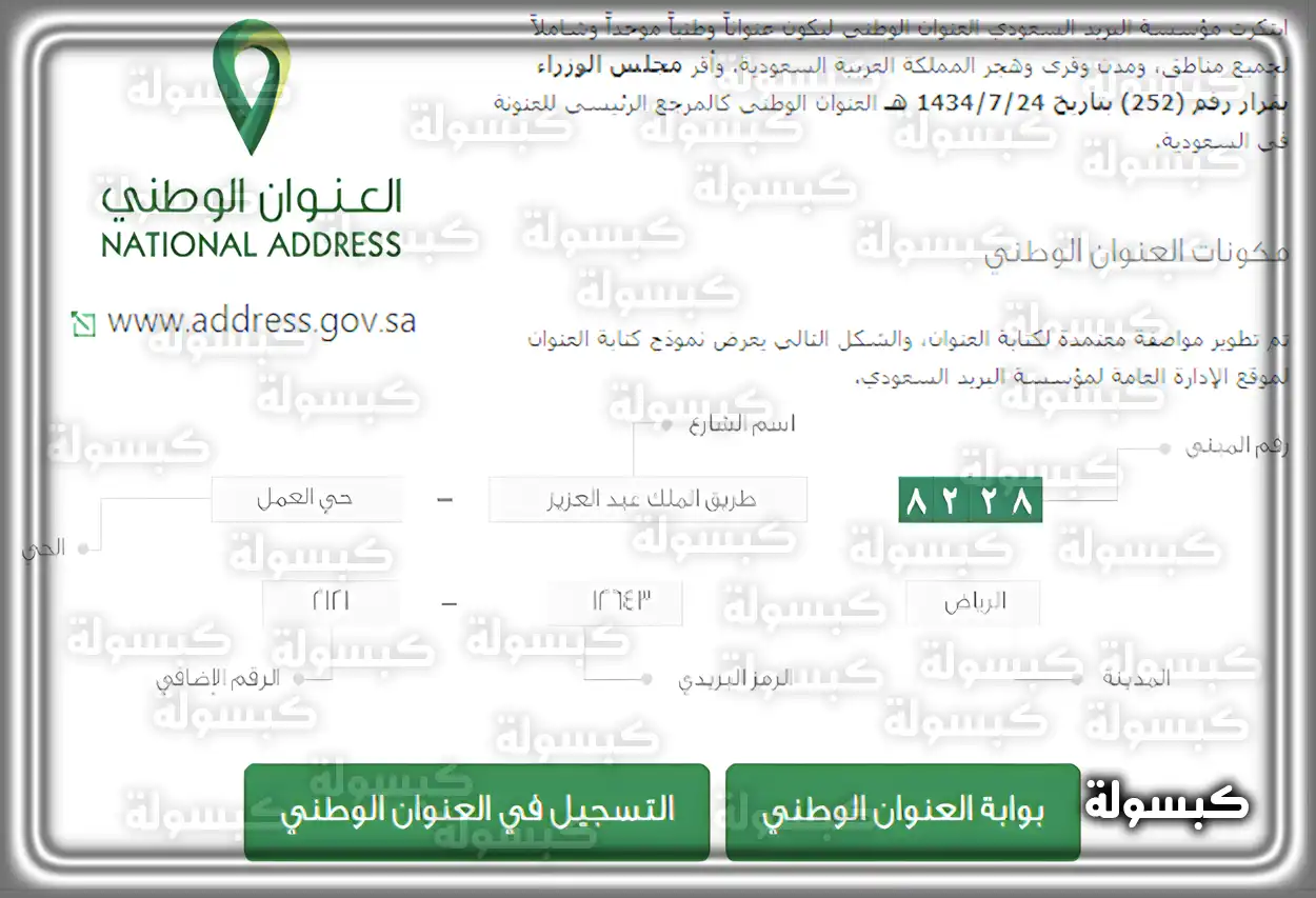 الاستعلام عن العنوان الوطني عبر أبشر