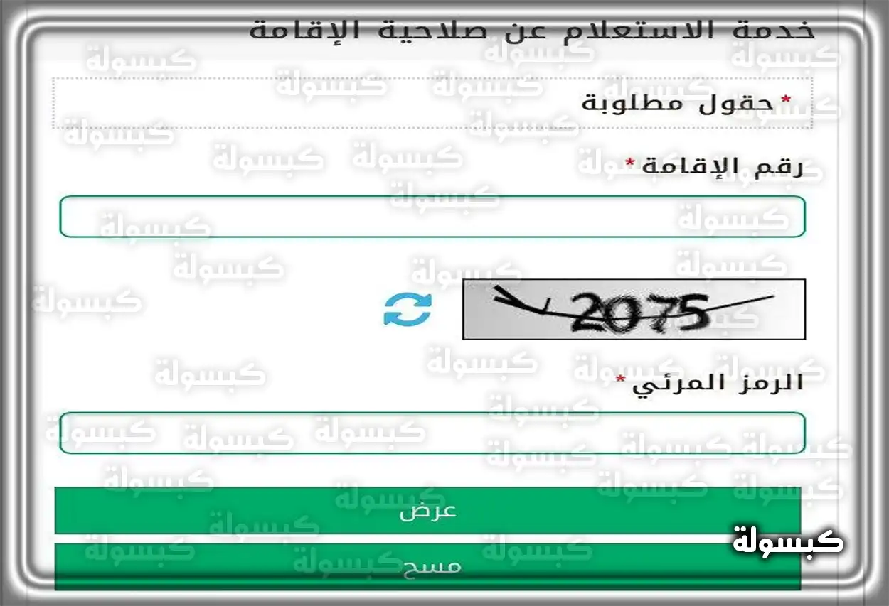 التحقق من تأشيرة الخروج والعودة للمقيمين