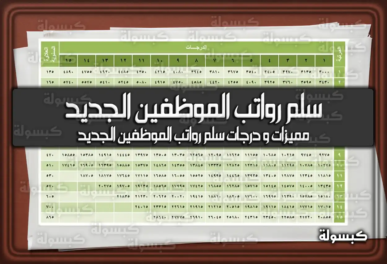 مميزات وَ درجات سلم رواتب الموظفين الجديد