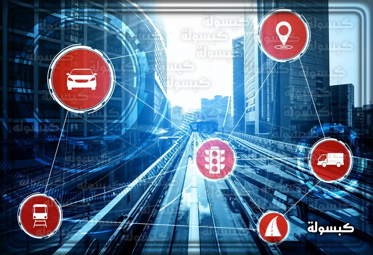 شخص يستخدم الحاسوب للاستعلام عن خدمات الهيئة العامة للنقل