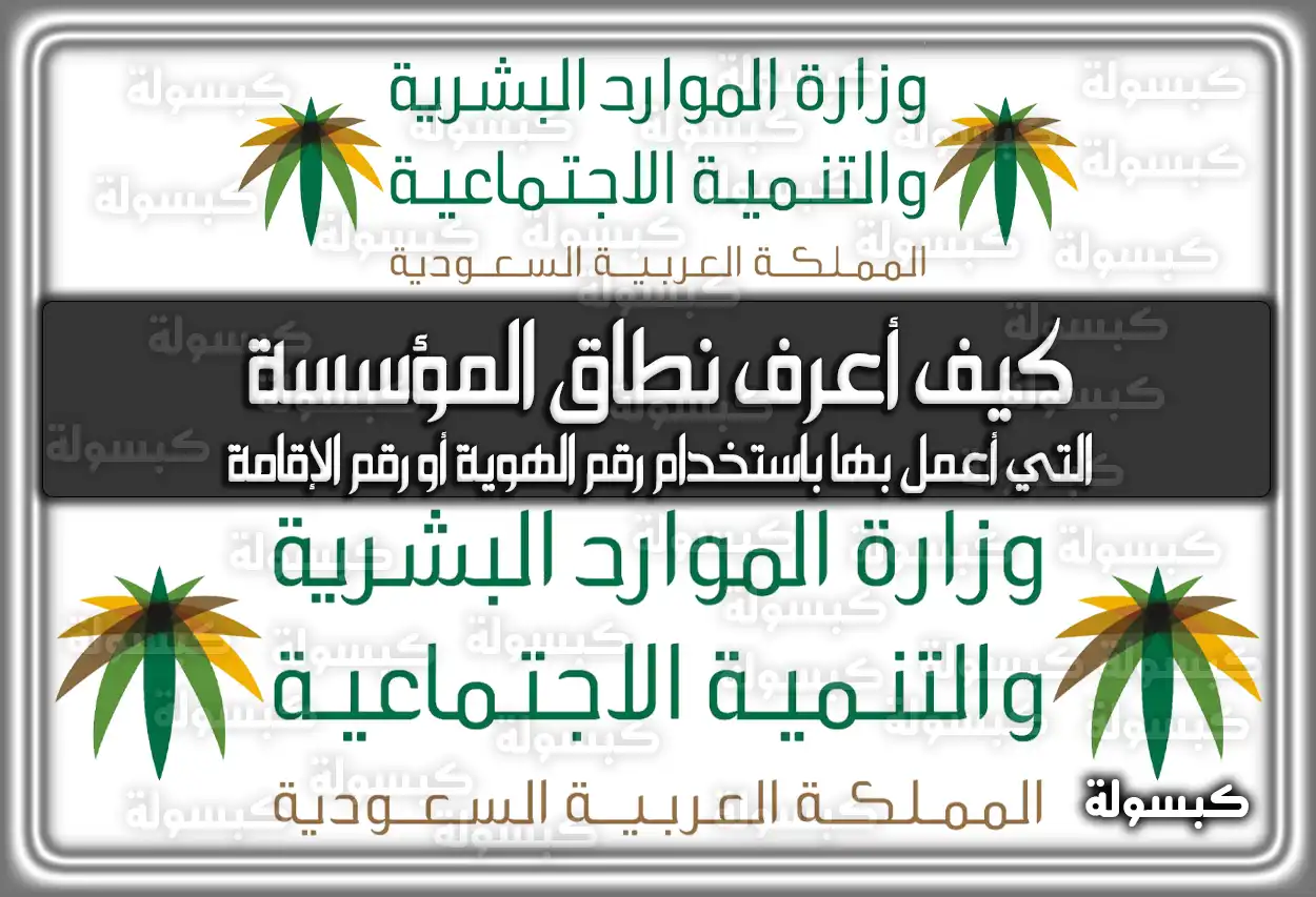 كيف أعرف نطاق المؤسسة التي أعمل بها باستخدام رقم الهوية أو رقم الإقامة السعودية