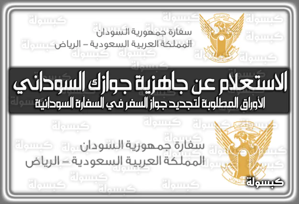 الآن: تعرف على كيفية الاستعلام عن جاهزية جوازك السوداني في السعودية بسهولة!