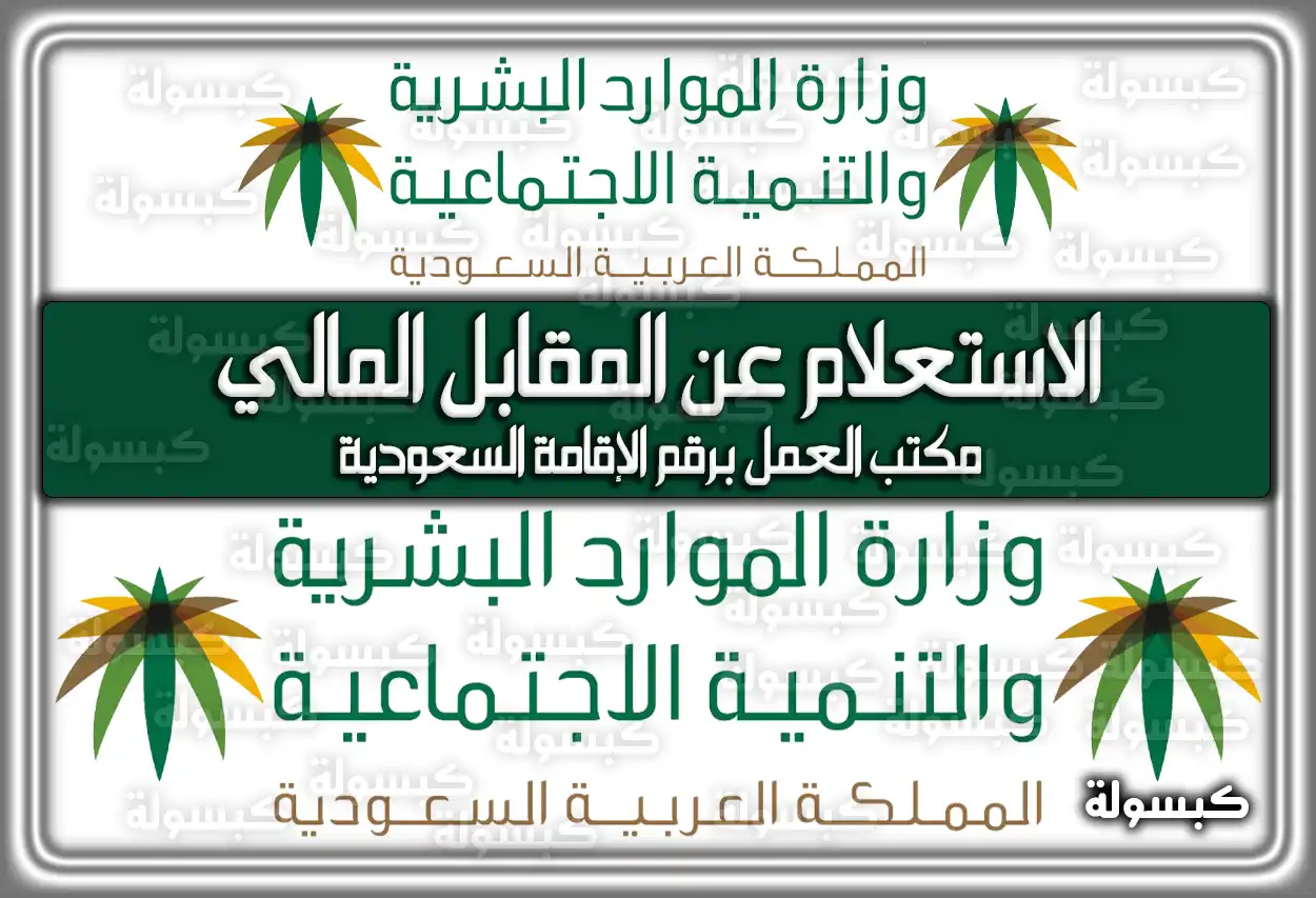 الاستعلام عن المقابل المالي مكتب العمل برقم الإقامة 1447 السعودية 2026
