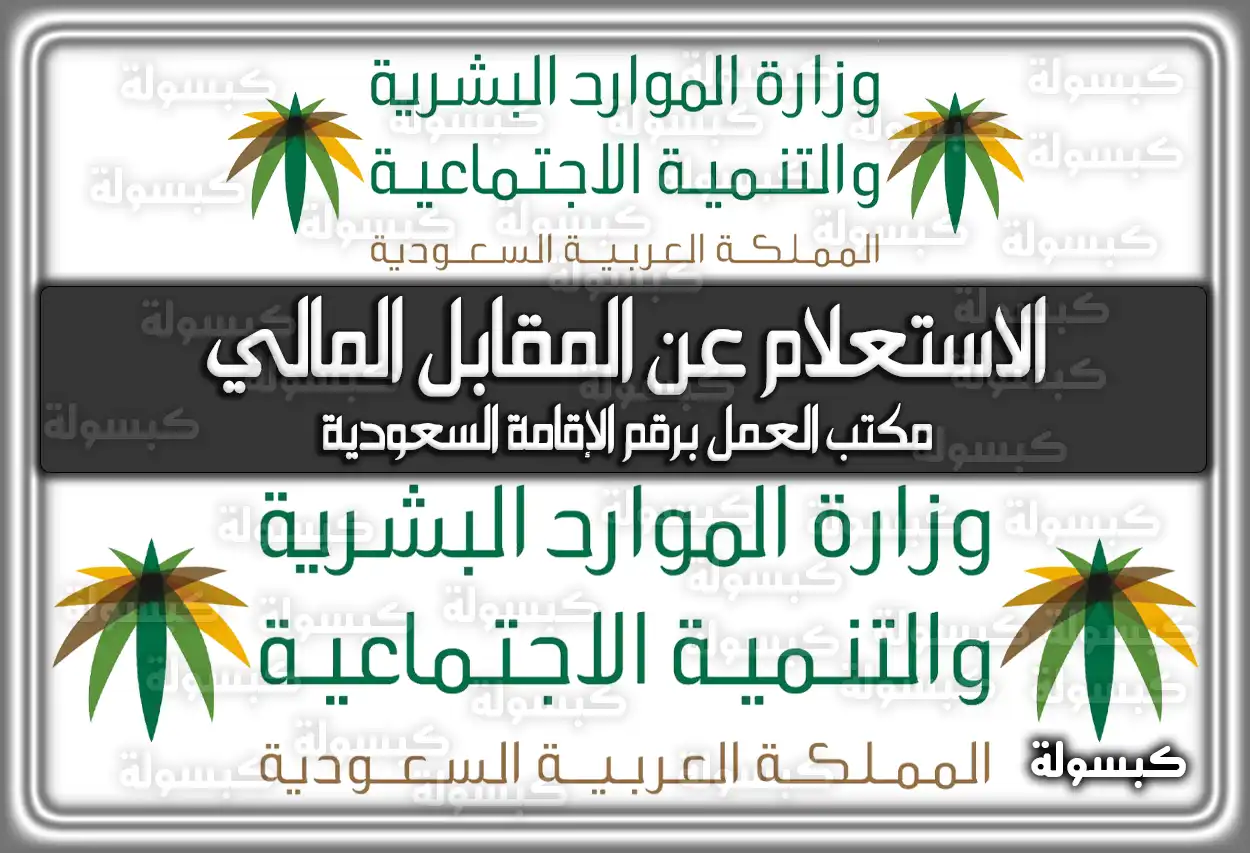 الاستعلام عن المقابل المالي مكتب العمل برقم الإقامة السعودية