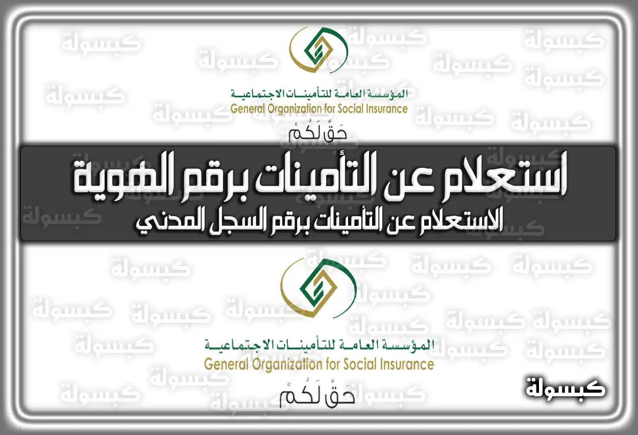 استعلام عن التأمينات برقم الهوية .. الاستعلام عن التأمينات برقم السجل المدني