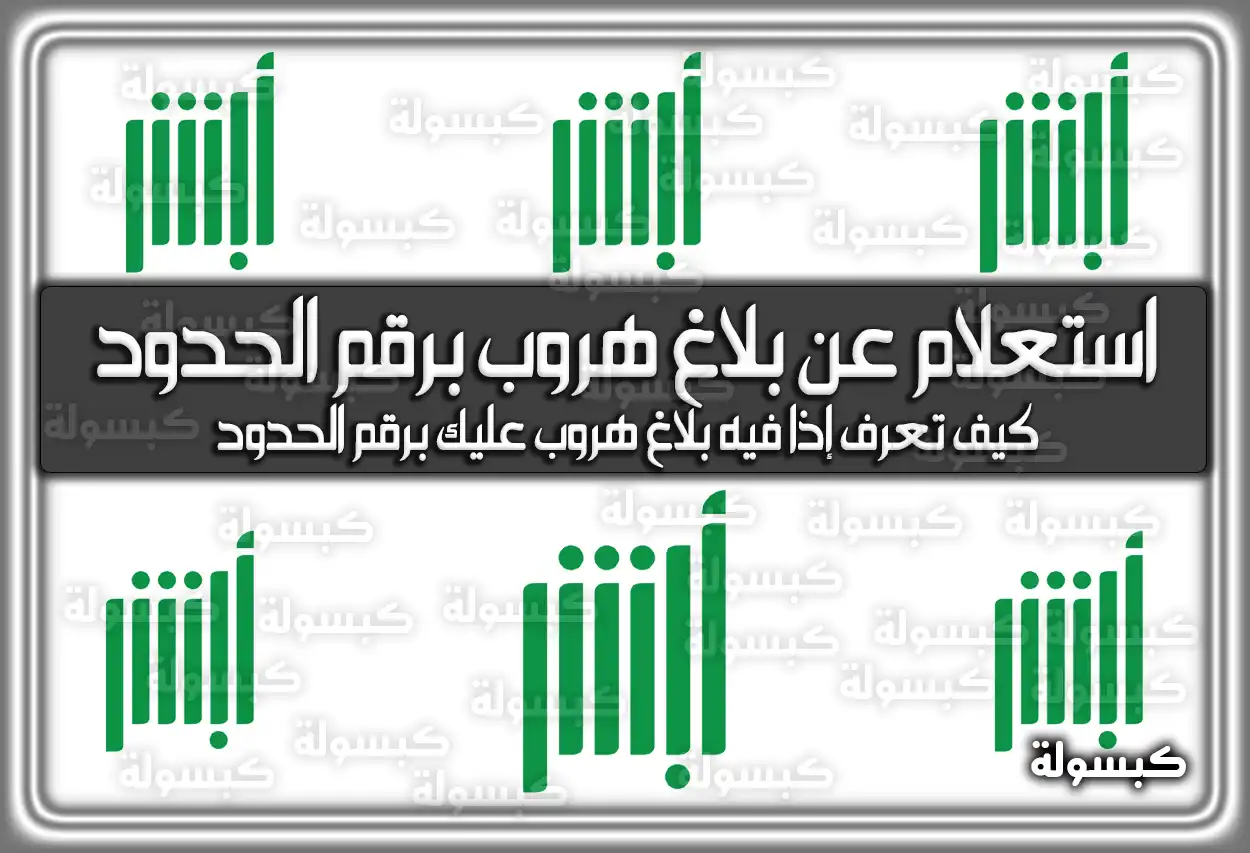 استعلام عن بلاغ هروب برقم الحدود | كيف تعرف إذا فيه بلاغ هروب عليك برقم الحدود
