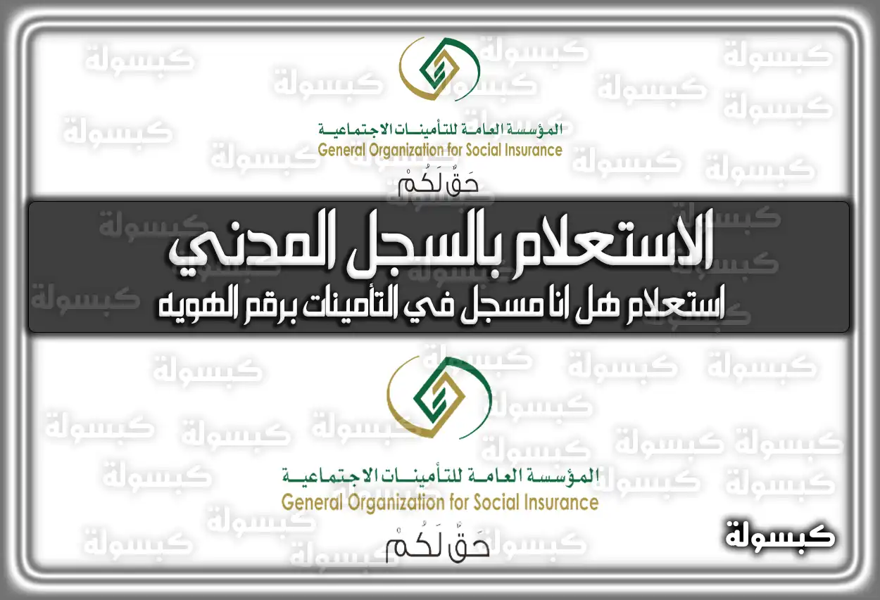 الاستعلام بالسجل المدني في التامينات