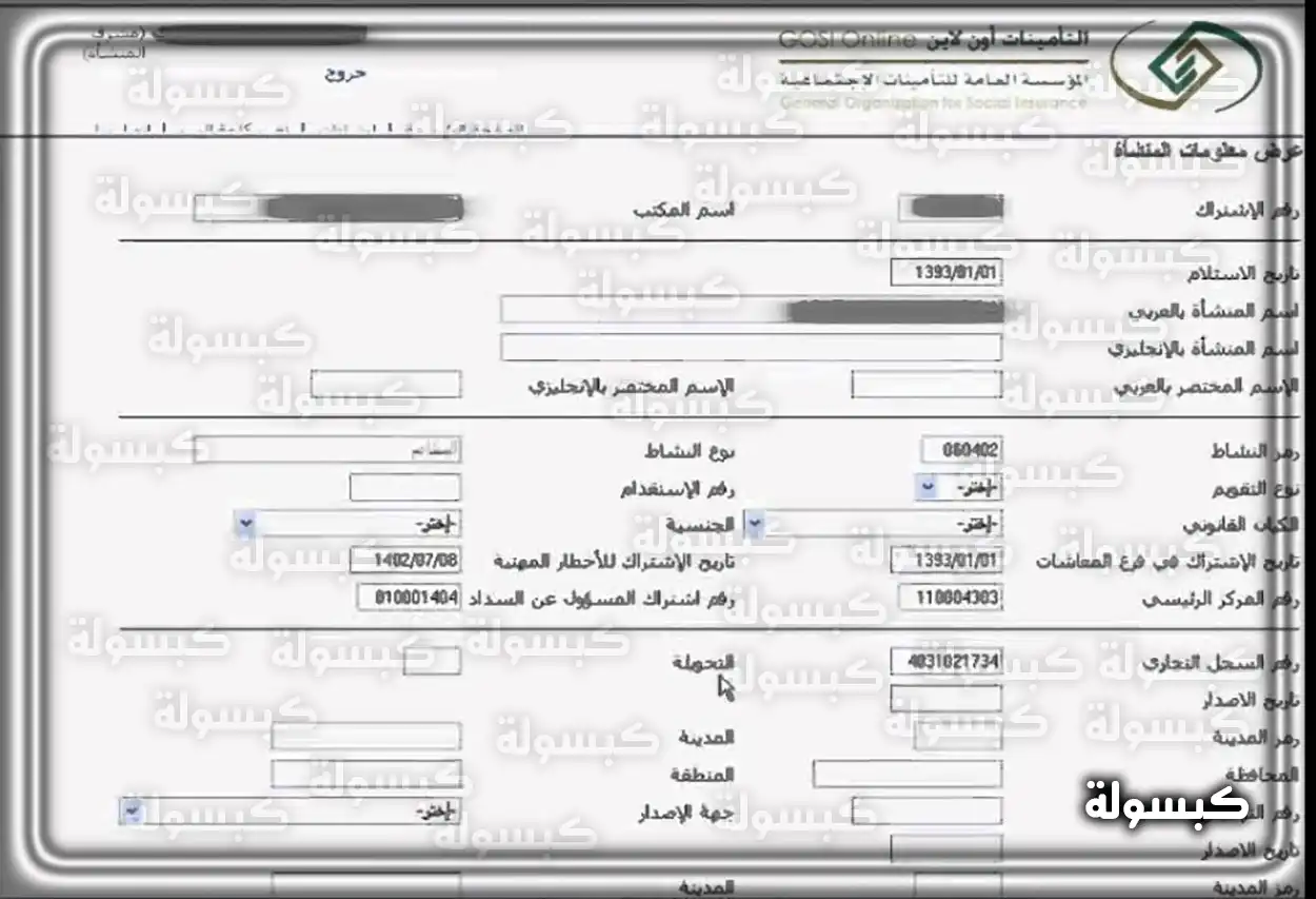 الاستعلام عن منشأة برقم السجل التجاري واجهة خدمة الاستعلام عن منشأة برقم السجل
