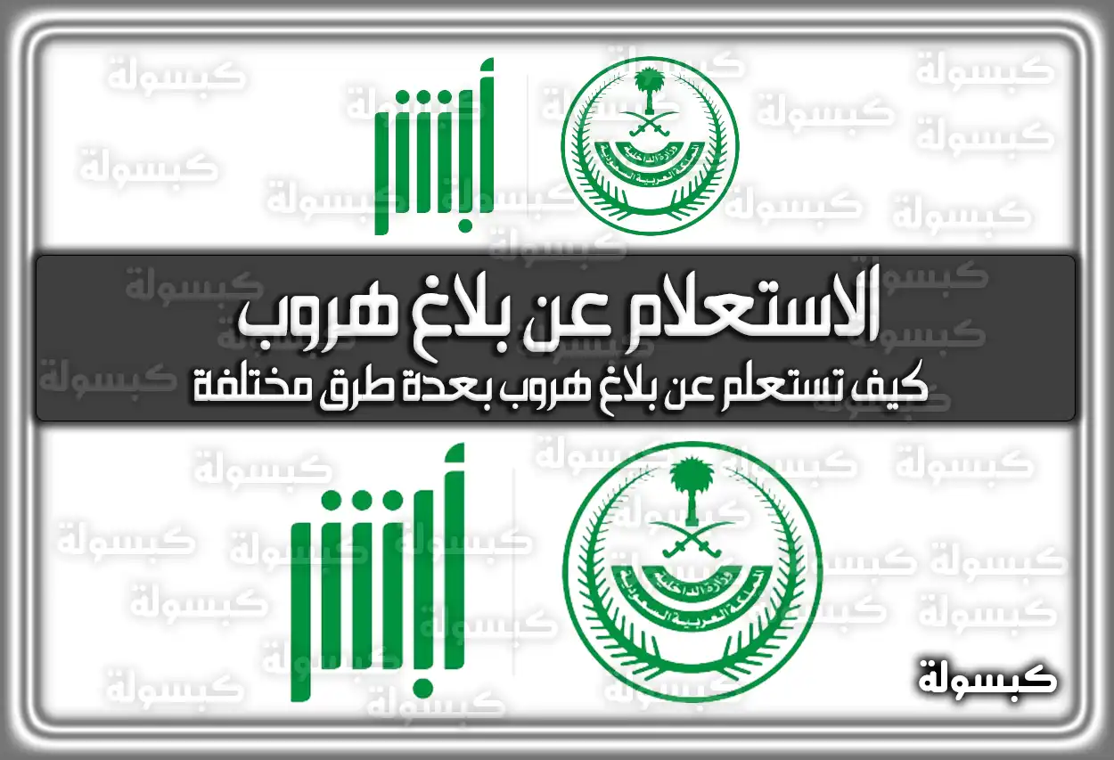 الاستعلام عن بلاغ هروب عبر منصة أبشر 2026 في السعودية 1447