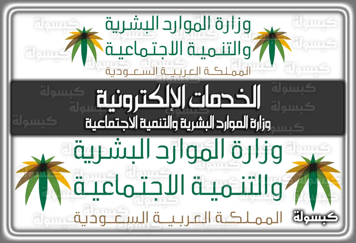 الخدمات الإلكترونية وزارة الموارد البشرية والتنمية الاجتماعية