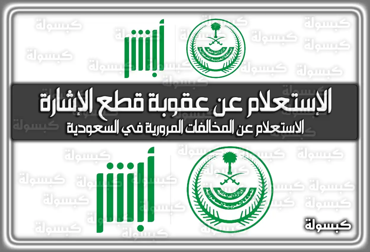 طريقة الإستعلام عن عقوبة قطع الإشارة في السعودية