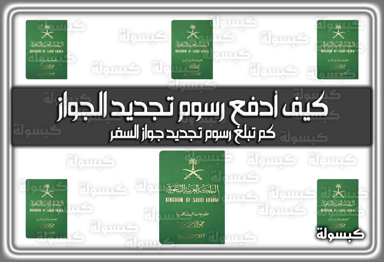 كيف أدفع رسوم تجديد الجواز