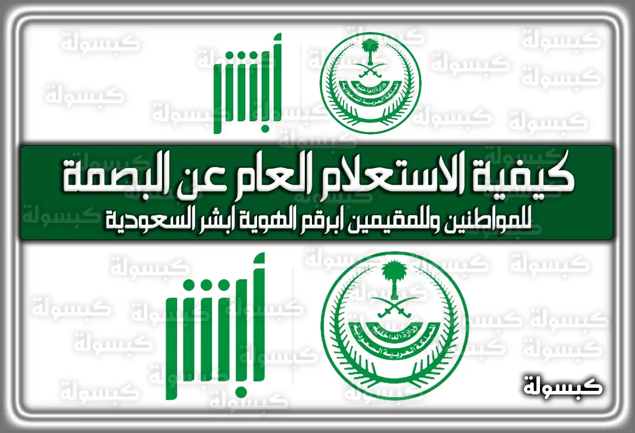 كيفية الاستعلام العام عن البصمة للمواطنين وللمقيمين برقم الهوية ابشر السعودية