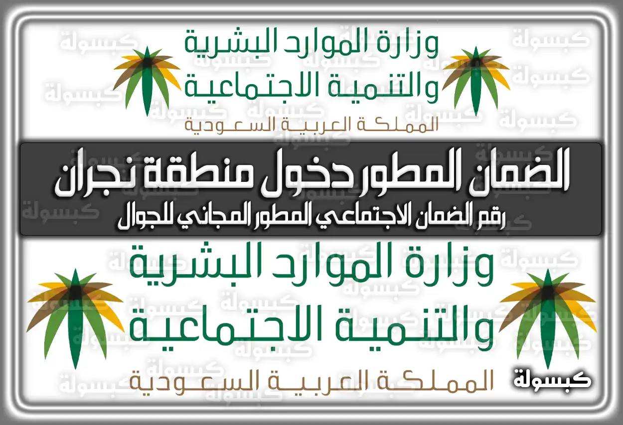 الضمان المطور دخول منطقة نجران