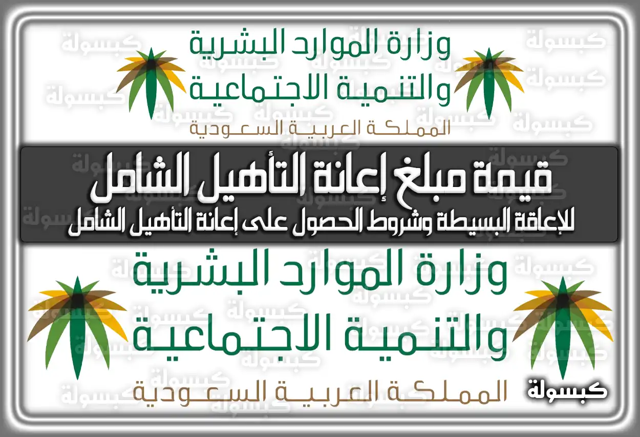 قيمة مبلغ إعانة التأهيل الشامل للإعاقة البسيطة