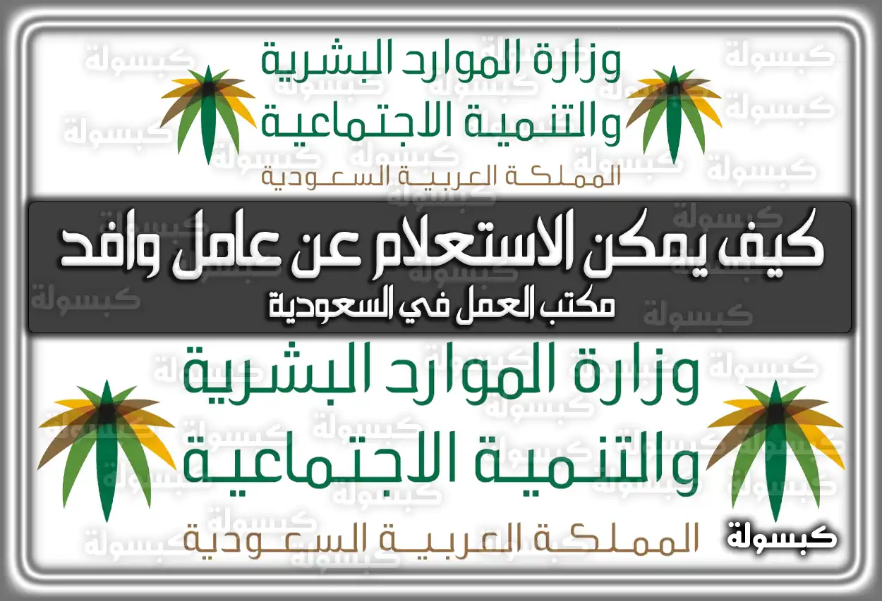 كيف يمكن الاستعلام عن عامل وافد مكتب العمل في السعودية