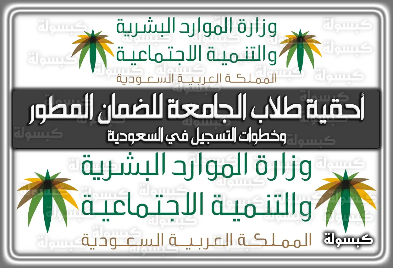 أحقية طلاب الجامعة للضمان المطور … وخطوات التسجيل في السعودية