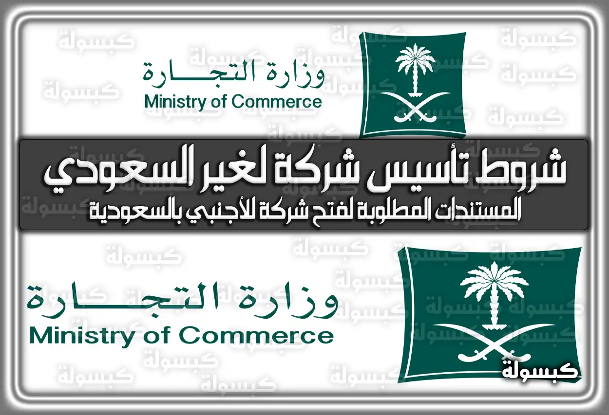 شروط تأسيس شركة لغير السعودي 2026 في السعودية 1447