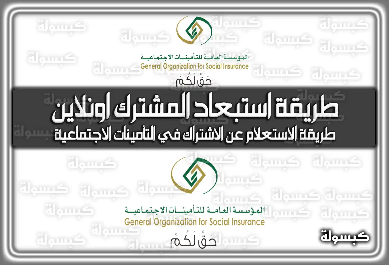 طريقة استبعاد المشترك اونلاين في التأمينات