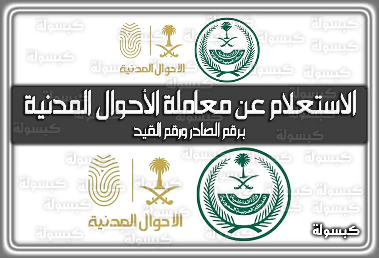 كيفية الاستعلام عن معاملة الأحوال المدنية برقم الصادر ورقم القيد