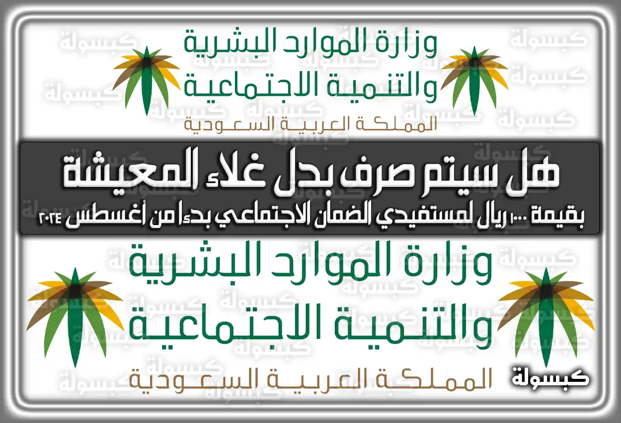هل سيتم صرف بدل غلاء المعيشة بقيمة 1000 ريال لمستفيدي الضمان الاجتماعي بدءاً من أغسطس 2024؟.. وزارة الموارد البشرية توضح