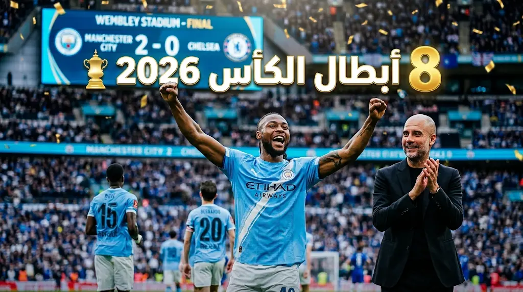 مانشستر سيتي بطلاً لكأس الاتحاد الإنجليزي للمرة الثامنة بهدف "كعب" سيمينيو في شباك تشيلسي