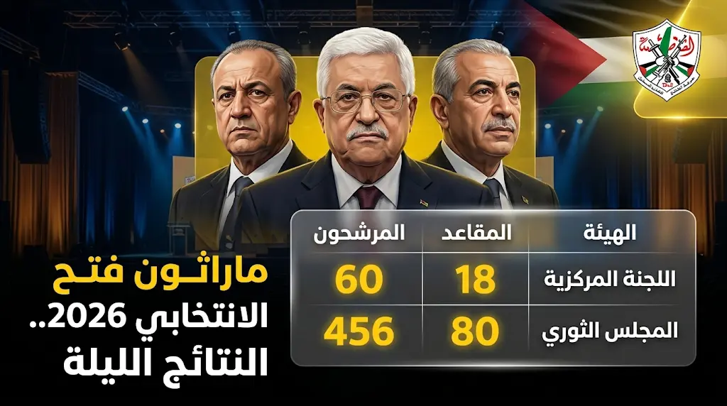 موعد إعلان نتائج انتخابات حركة فتح 2026 وأبرز أسماء المرشحين لعضوية اللجنة المركزية والمجلس الثوري