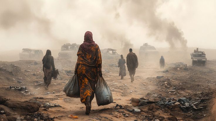 رجل يقف وسط مشهد رمزي يعبر عن التحديات المهنية والشخصية