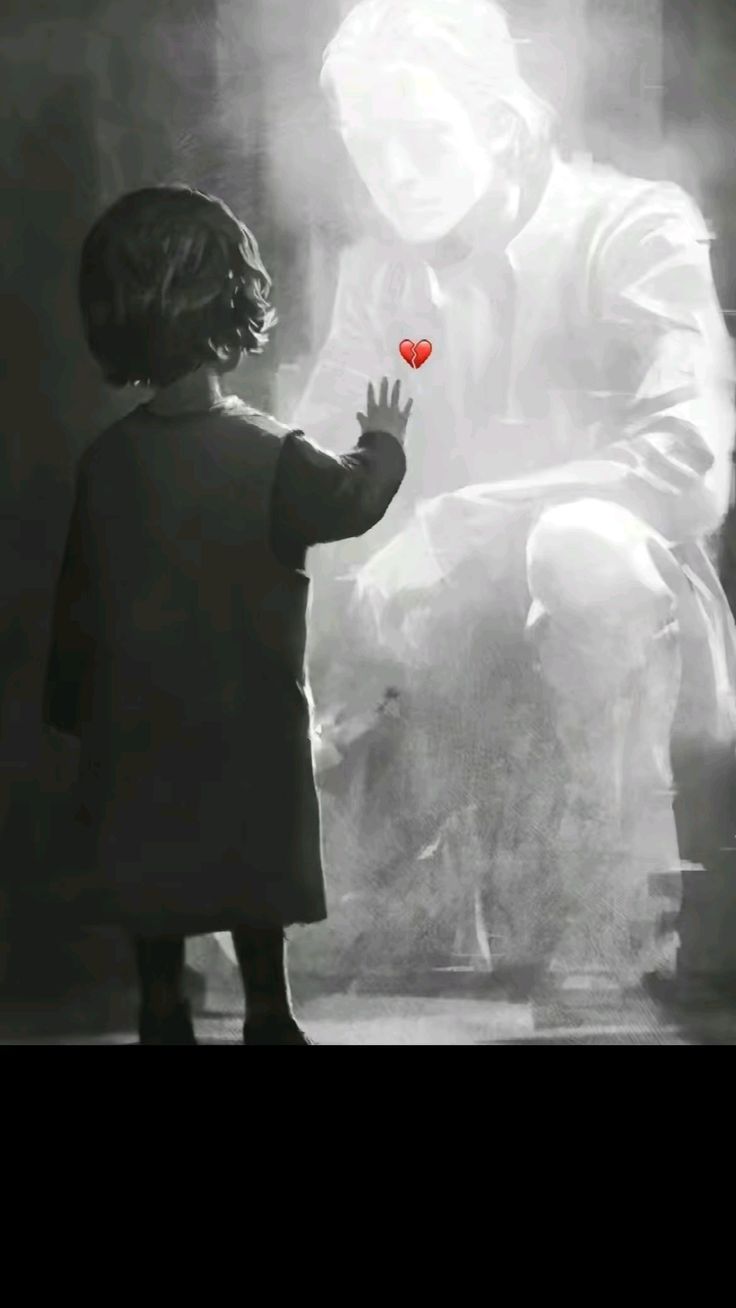 فتاة حزينة تفكر في والدها