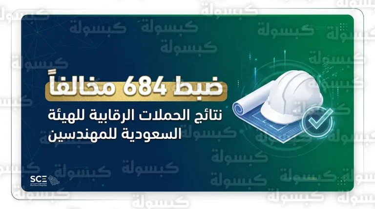 الهيئة السعودية للمهندسين تضبط 684 مخالفاً لنظام مزاولة المهن الهندسية خلال جولات رقابية مكثفة