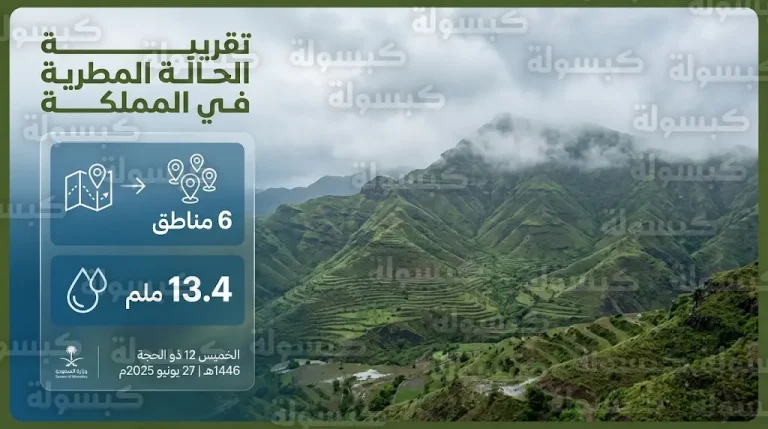 تقرير وزارة البيئة والمياه والزراعة يرصد هطول أمطار على 6 مناطق وميسان تسجل النسبة الأعلى