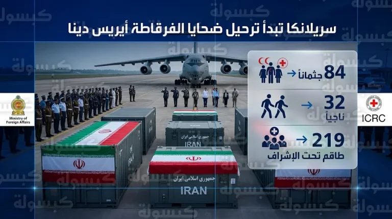 سريلانكا تبدأ تسليم إيران جثامين 84 بحاراً قضوا في هجوم غواصة أمريكية على الفرقاطة أيريس دينا