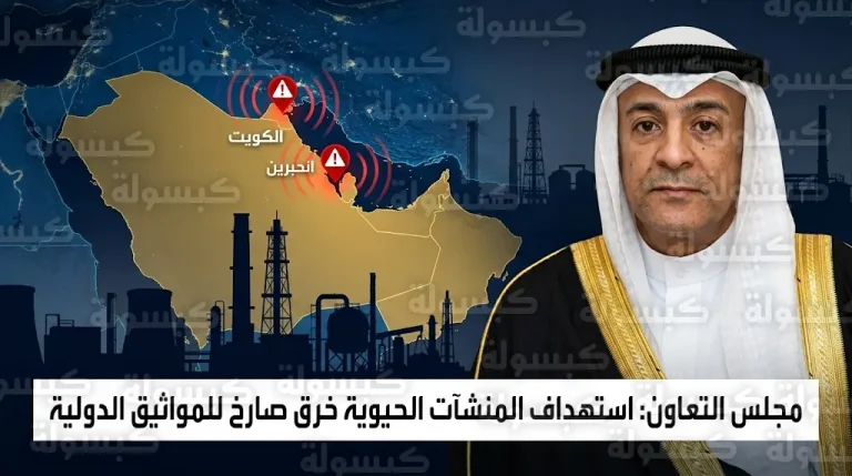 مجلس التعاون يستنكر الهجمات الإيرانية على المنشآت الحيوية في البحرين والكويت ويحذر من اضطراب إمدادات الطاقة العالمية