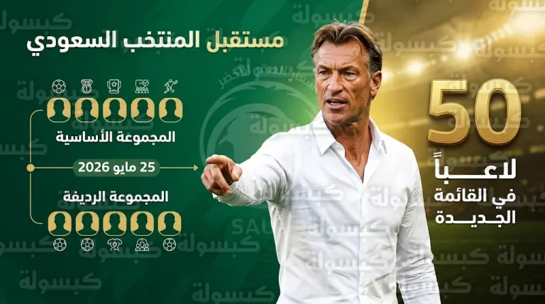هيرفي رينارد يعلن استدعاء 50 لاعباً ضمن استراتيجية تطوير المنتخب السعودي قبل مونديال 2026