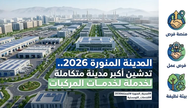 أمانة المدينة المنورة تطرح فرصة استثمارية كبرى لإنشاء وتشغيل مدينة متكاملة لخدمات المركبات 2026